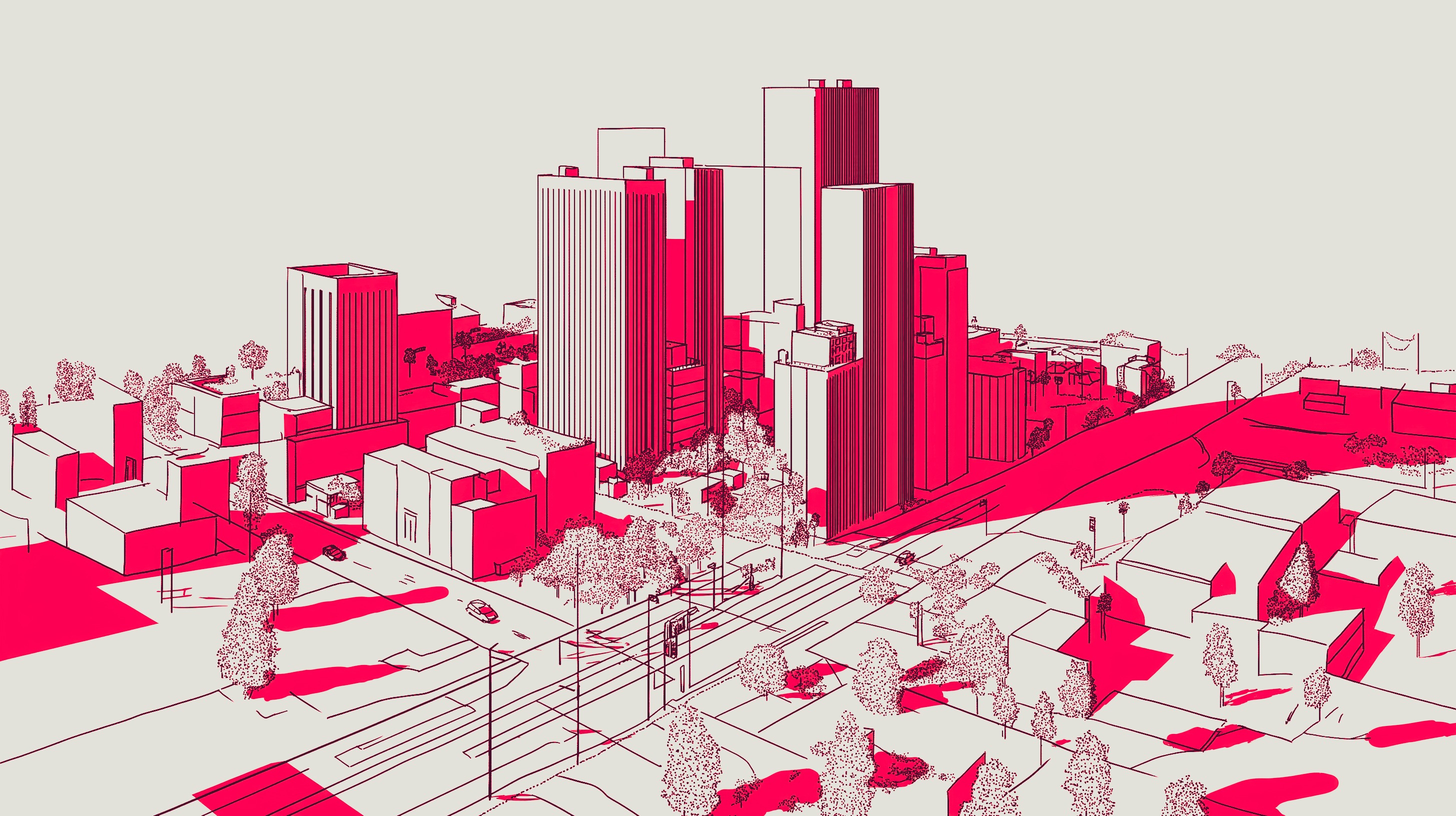 Ciudad futurista estilo Minsait