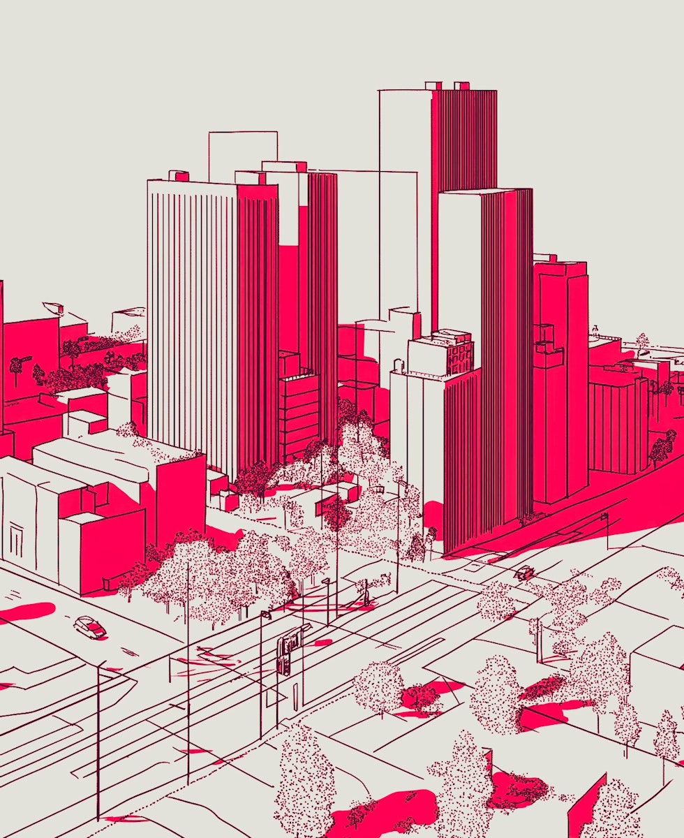 Ciudad futurista estilo Minsait