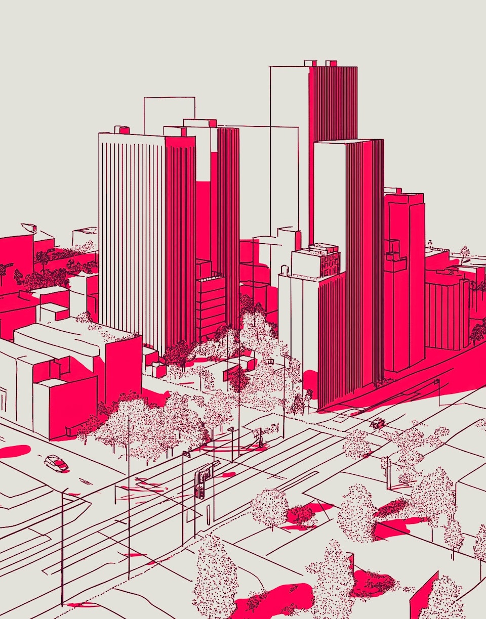 Ciudad futurista estilo Minsait